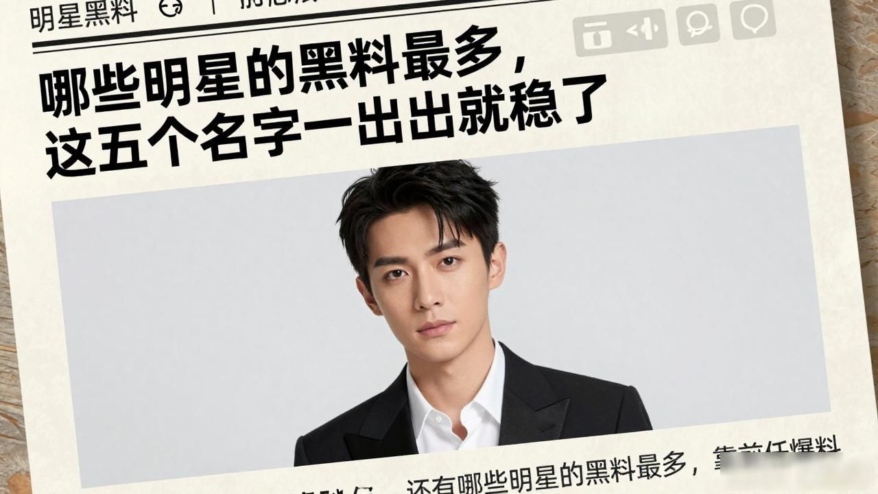 哪些明星的黑料最多,这五个名字一出来就稳了